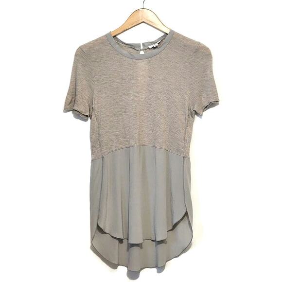 Aritzia Wilfred Silk Rayon Short Sleeve Hi Low Minimalist Tunic Top Size S - Picture 11 of 11